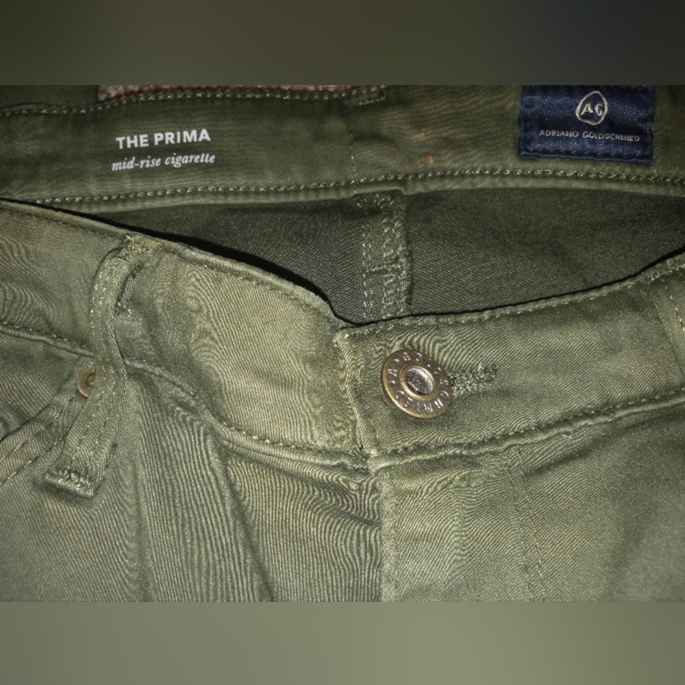 AG, Olive Green, Prima, Cigarette, Jeans, Size 28R - Picture 4 of 6